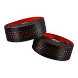 Maxbell Maxbell 2Pcs Bicycle Handlebar Tape PU Leather Fishing Rod Wrap End Plugs Red