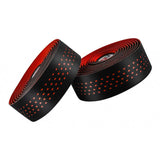 Maxbell Maxbell 2Pcs Bicycle Handlebar Tape PU Leather Fishing Rod Wrap End Plugs Red