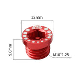 Maxbell Maxbell 4 Pieces Aluminum Alloy Bicycle Screw Bolt for V Brake Hole M10*1.25 Red