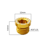 Maxbell Maxbell 4 Pieces Aluminum Alloy Bicycle Screw Bolt for V Brake Hole M10*1.25 Golden