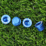 Maxbell Maxbell 4 Pieces Aluminum Alloy Bicycle Screw Bolt for V Brake Hole M10*1.25 Blue