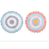 Maxbell Maxbell Round Cotton Area Rugs Floor Mats Circular Rug Carpet for Bedroom 90x90cm Blue