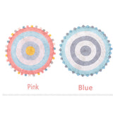Maxbell Maxbell Round Cotton Area Rugs Floor Mats Circular Rug Carpet for Bedroom 90x90cm Blue