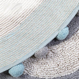 Maxbell Maxbell Round Cotton Area Rugs Floor Mats Circular Rug Carpet for Bedroom 90x90cm Blue