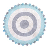 Maxbell Maxbell Round Cotton Area Rugs Floor Mats Circular Rug Carpet for Bedroom 90x90cm Blue