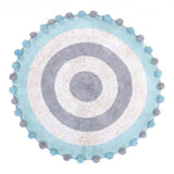 Maxbell Maxbell Round Cotton Area Rugs Floor Mats Circular Rug Carpet for Bedroom 90x90cm Blue