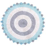 Maxbell Maxbell Round Cotton Area Rugs Floor Mats Circular Rug Carpet for Bedroom 90x90cm Blue