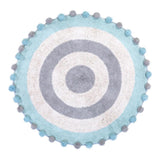 Maxbell Maxbell Round Cotton Area Rugs Floor Mats Circular Rug Carpet for Bedroom 90x90cm Blue