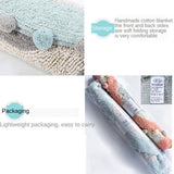 Maxbell Maxbell Round Cotton Area Rugs Floor Mats Circular Rug Carpet for Bedroom 90x90cm Blue