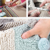 Maxbell Maxbell Round Cotton Area Rugs Floor Mats Circular Rug Carpet for Bedroom 90x90cm Blue