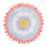 Maxbell Maxbell Round Cotton Area Rugs Floor Mats Circular Rug Carpet for Bedroom 90x90cm Pink