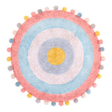 Maxbell Maxbell Round Cotton Area Rugs Floor Mats Circular Rug Carpet for Bedroom 90x90cm Pink