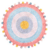 Maxbell Maxbell Round Cotton Area Rugs Floor Mats Circular Rug Carpet for Bedroom 90x90cm Pink