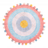Maxbell Maxbell Round Cotton Area Rugs Floor Mats Circular Rug Carpet for Bedroom 90x90cm Pink