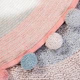 Maxbell Maxbell Round Cotton Area Rugs Floor Mats Circular Rug Carpet for Bedroom 90x90cm Pink