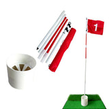 4 Sets Backyard Practice Golf Hole Pole Flag Cup Stick Pole Putting Green