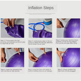 Maxbell Maxbell Yoga Ball w/Pump Anti Burst Exercise Balance Workout Stability 65CM Purple