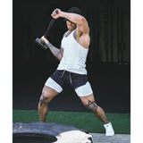 Maxbell Maxbell 2 in 1 Men Running Shorts Built In Base Layer Short Pants Pocket Black M