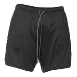Maxbell Maxbell 2 in 1 Men Running Shorts Built In Base Layer Short Pants Pocket Black M