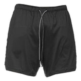 Maxbell Maxbell 2 in 1 Men Running Shorts Built In Base Layer Short Pants Pocket Black M