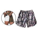 Maxbell Maxbell 2 in 1 Men Running Shorts Built In Base Layer Short Pants Pocket  Camo M