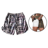 Maxbell Maxbell 2 in 1 Men Running Shorts Built In Base Layer Short Pants Pocket  Camo M