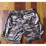 Maxbell Maxbell 2 in 1 Men Running Shorts Built In Base Layer Short Pants Pocket  Camo M