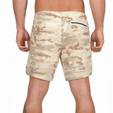 Maxbell Maxbell 2 in 1 Men Running Shorts Built In Base Layer Short Pants Pocket Brown M