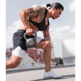 Maxbell Maxbell 2 in 1 Men Running Shorts Built In Base Layer Short Pants Pocket Brown M