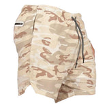 Maxbell Maxbell 2 in 1 Men Running Shorts Built In Base Layer Short Pants Pocket Brown M