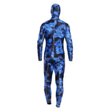 Maxbell Stretchy Men Wetsuit Diving Suit Thermal Top Bib Pants Set Blue L