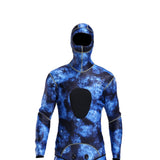 Maxbell Stretchy Men Wetsuit Diving Suit Thermal Top Bib Pants Set Blue L