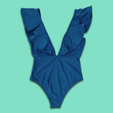 Maxbell Maxbell Sexy One-Piece Swimsuit Swimwear Bikini Women Bathing Suit Blue S