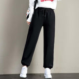 Womens Sweatpants Fleece Lining Jogger Pants Casual Harem Trouser Black M