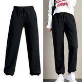 Womens Sweatpants Fleece Lining Jogger Pants Casual Harem Trouser Black M