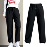 Womens Sweatpants Fleece Lining Jogger Pants Casual Harem Trouser Black M