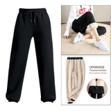 Womens Sweatpants Fleece Lining Jogger Pants Casual Harem Trouser Black M