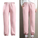 Maxbell 2xWomens Sweatpants Fleece Lining Jogger Pants Casual Harem Trouser Black L