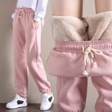 Maxbell 2xWomens Sweatpants Fleece Lining Jogger Pants Casual Harem Trouser Black L