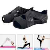 Maxbell 2xNon Skid Women Barre Yoga Shoes Pilates Grip Socks Flexible Machine Wash Black S
