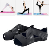 Maxbell 2xNon Skid Women Barre Yoga Shoes Pilates Grip Socks Flexible Machine Wash Black S
