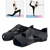 Maxbell 2xNon Skid Women Barre Yoga Shoes Pilates Grip Socks Flexible Machine Wash Black S