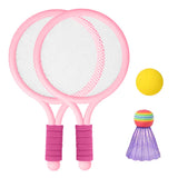 Maxbell Maxbell Kids Badminton Tennis Rackets Ball Set Garden Outdoor Toys Gift Pink