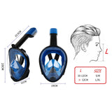 Maxbell Snorkel Mask Full Face Snorkeling Diving Mask Goggles Blue S M - Aladdin Shoppers