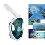 Maxbell Snorkel Mask Full Face Snorkeling Diving Mask Goggles Green White X XL - Aladdin Shoppers