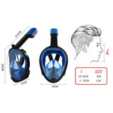 Maxbell Snorkel Mask Full Face Snorkeling Diving Mask Goggles Light Blue S M - Aladdin Shoppers