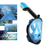 Maxbell Snorkel Mask Full Face Snorkeling Diving Mask Goggles Light Blue S M - Aladdin Shoppers