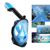 Maxbell Snorkel Mask Full Face Snorkeling Diving Mask Goggles Light Blue S M - Aladdin Shoppers