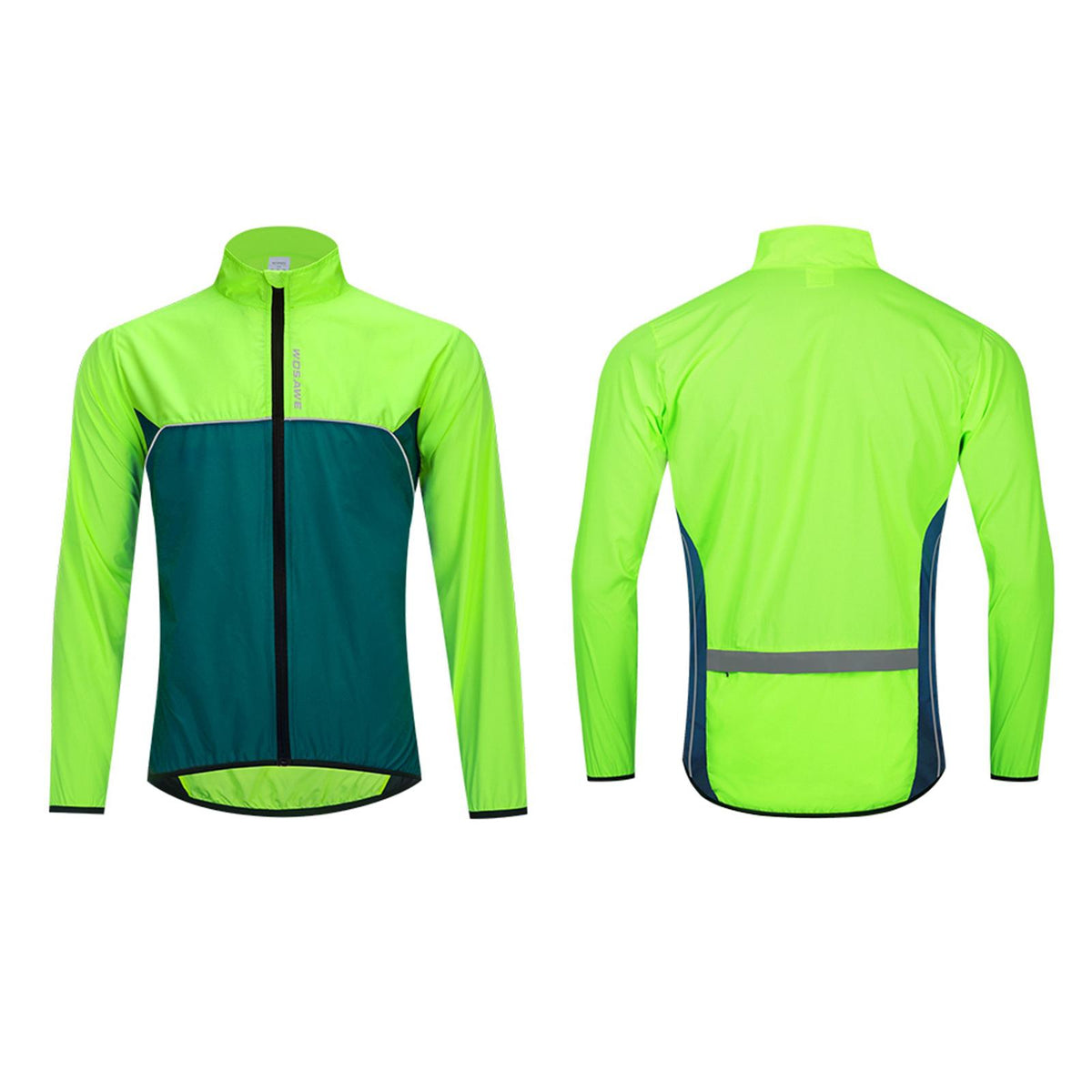 Maxbell Maxbell Cycling Mens Reflective Jacket Rain Coat Breathable Navy Green XXL