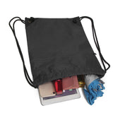 Maxbell 2xTravel Nylon Drawstring Bag Sack Beach Gym Backpack Shoes Bags Black